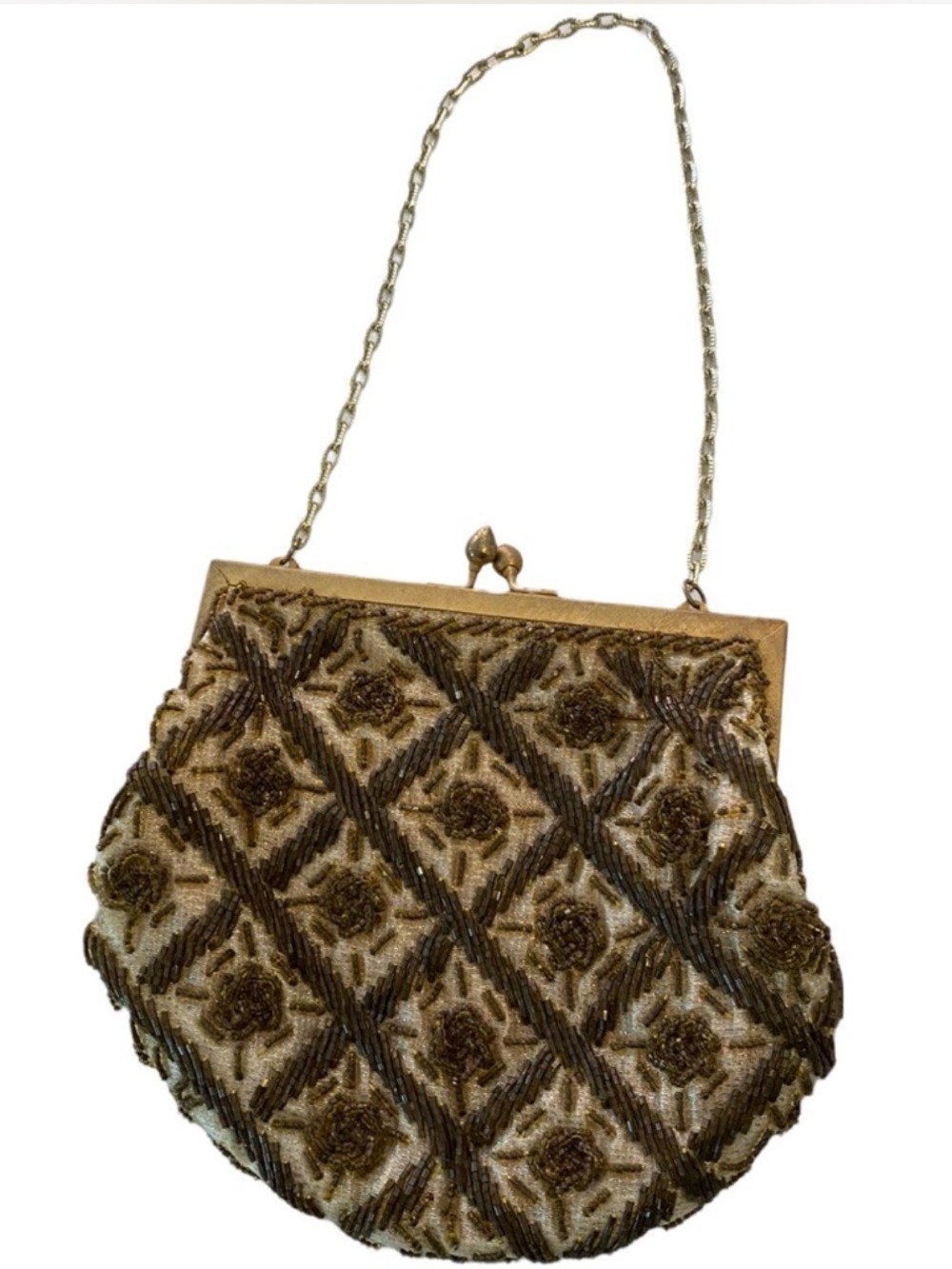 Vintage 1960s Beaded Evening Bag Bridgerton Victorian Style